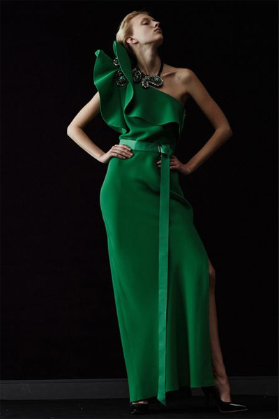 Вечернее платье зеленого цвета, Lanvin