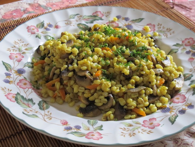 перловка с грибами