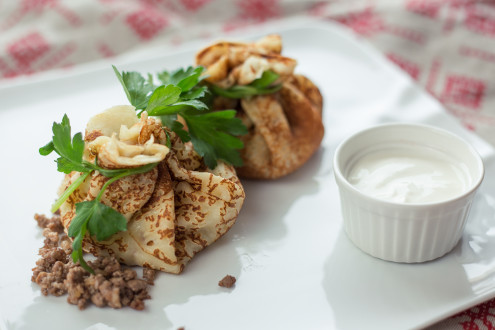 Блинчики со свининой
