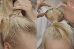 как сделать высокий бант из волос
