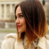Удлиненное каре на густые волосы